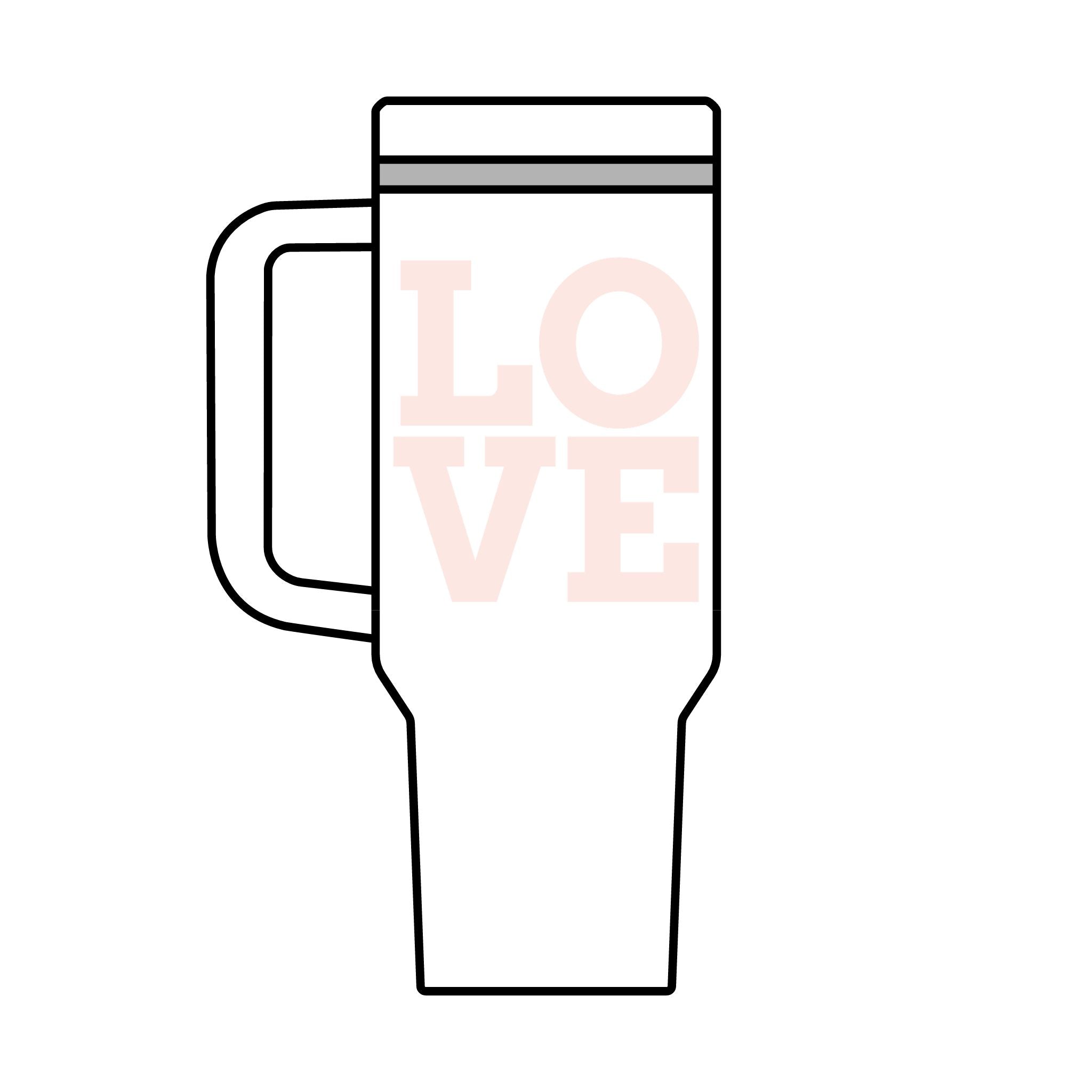 Love Themed 40oz Maxi Cup, Insulated Travel Mug, Coffee Tumbler, Gift for Him/Her, Perfect for Birthdays, Weddings, Everyday Use