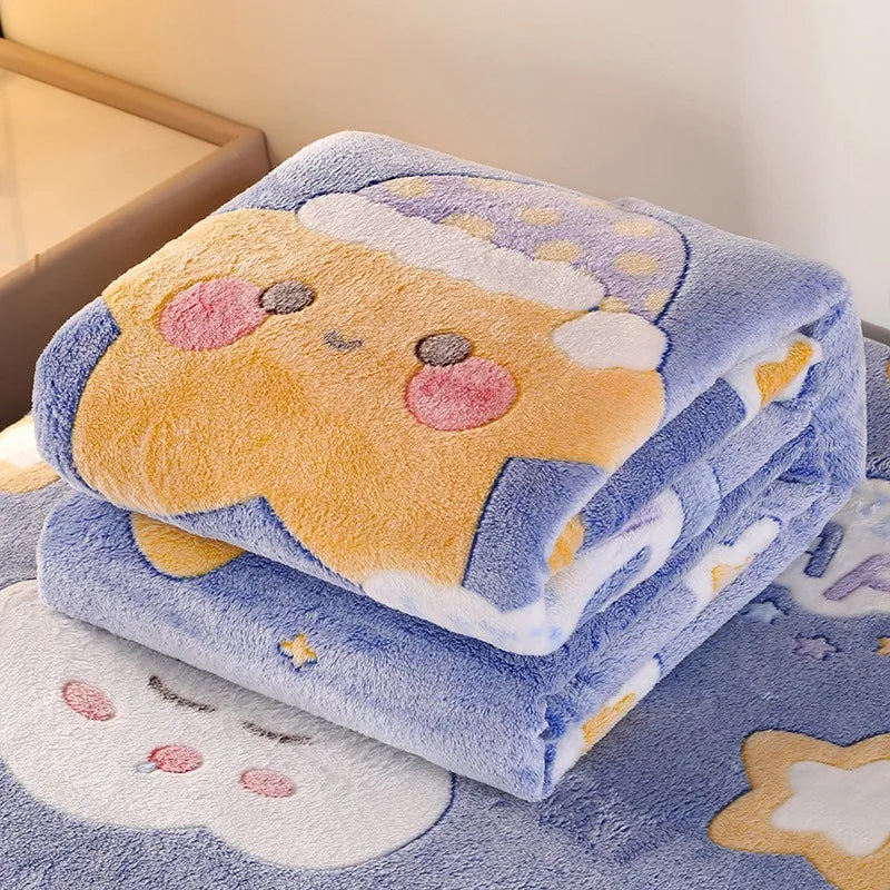 Cozy Floral Flannel Throw Blanket