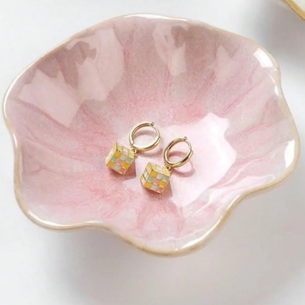 1PC Elegant Ceramic Lotus Leaf Jewelry Organizer Tray for Earrings, Rings, Gadgets, Perfect Birthday or New Year Gifts