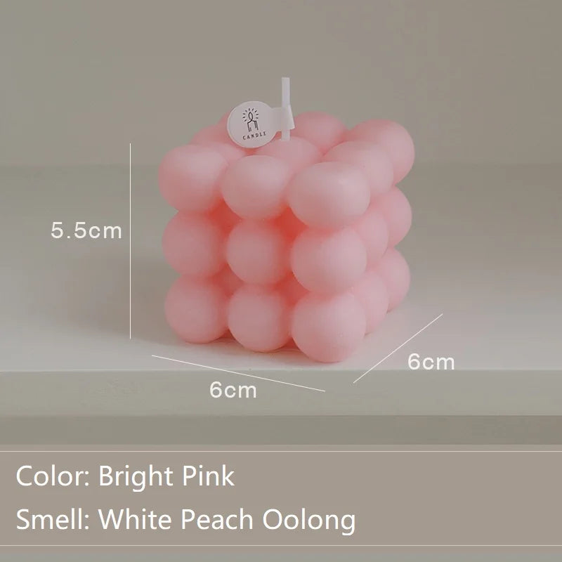 Mini Ins Bubble Cube Shape Candle Handmade Scented Candle Aromatherapy Soy Wax Candle Home Decoration for Wedding Birthday Party