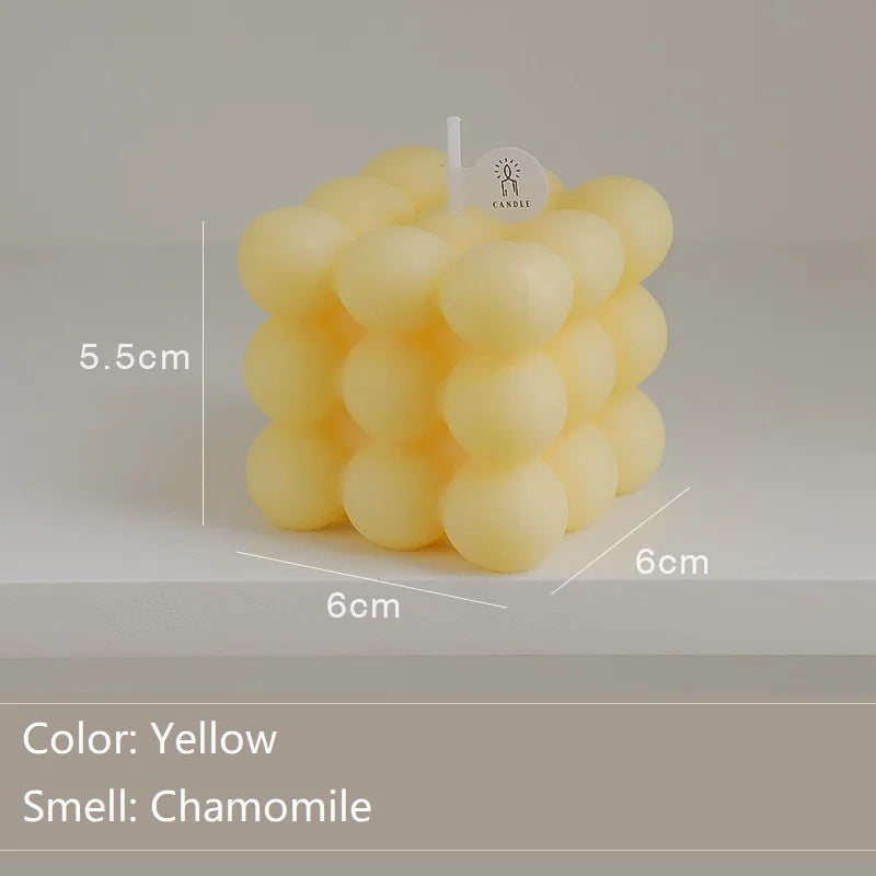 Mini Ins Bubble Cube Shape Candle Handmade Scented Candle Aromatherapy Soy Wax Candle Home Decoration for Wedding Birthday Party