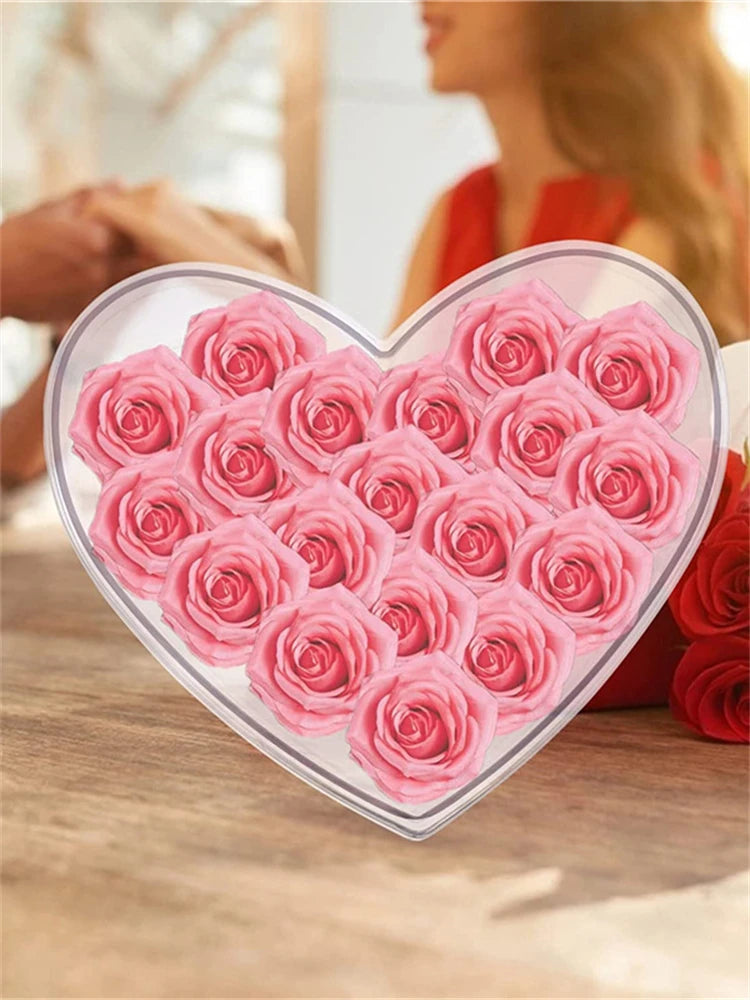 New Acrylic Love Crystal Flower Box Rose Bundle Gift Boxs Transparent Flower Gifts heart shape Packaging Flower Shop box