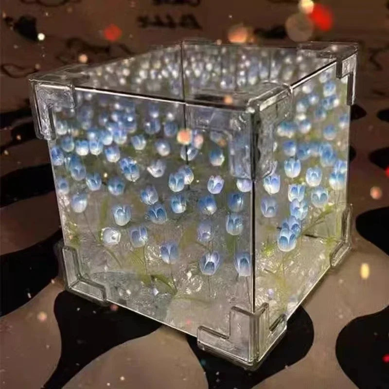 DIY Tulip Mirror Cube Lamp