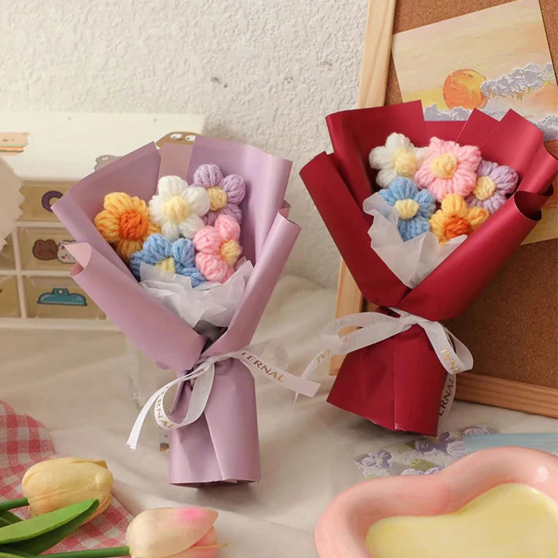 Handmade Mini Crochet Flower Bouquet