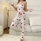 Heart Print Pajama Set