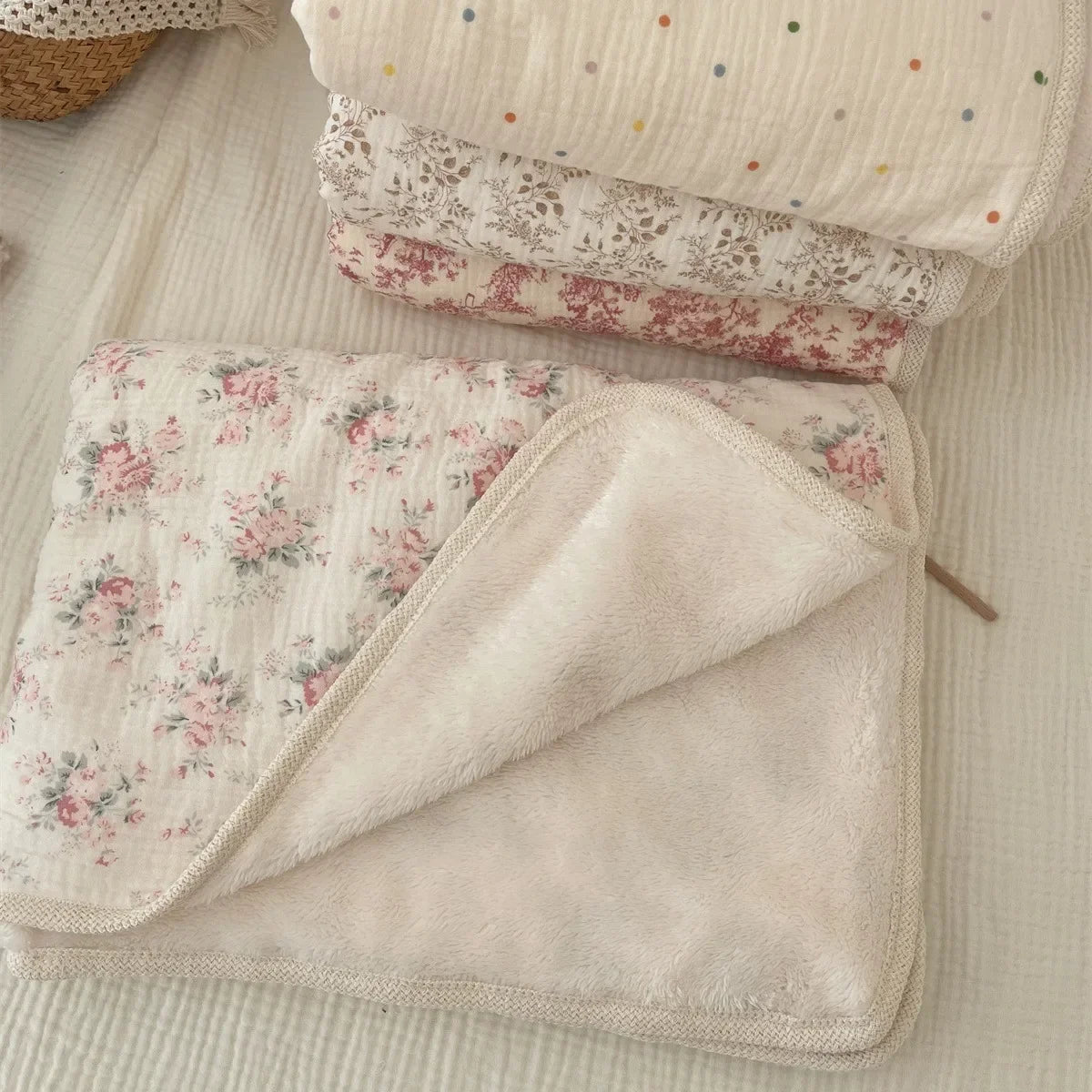 Winter Baby Blanket for Newborn Fleece Cotton Muslin Swaddle Bedding Velvet Stroller Cover New Born Kids Blanket Mother Kids