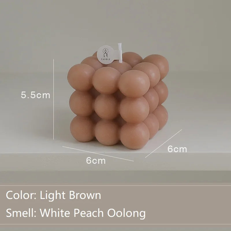 Mini Ins Bubble Cube Shape Candle Handmade Scented Candle Aromatherapy Soy Wax Candle Home Decoration for Wedding Birthday Party