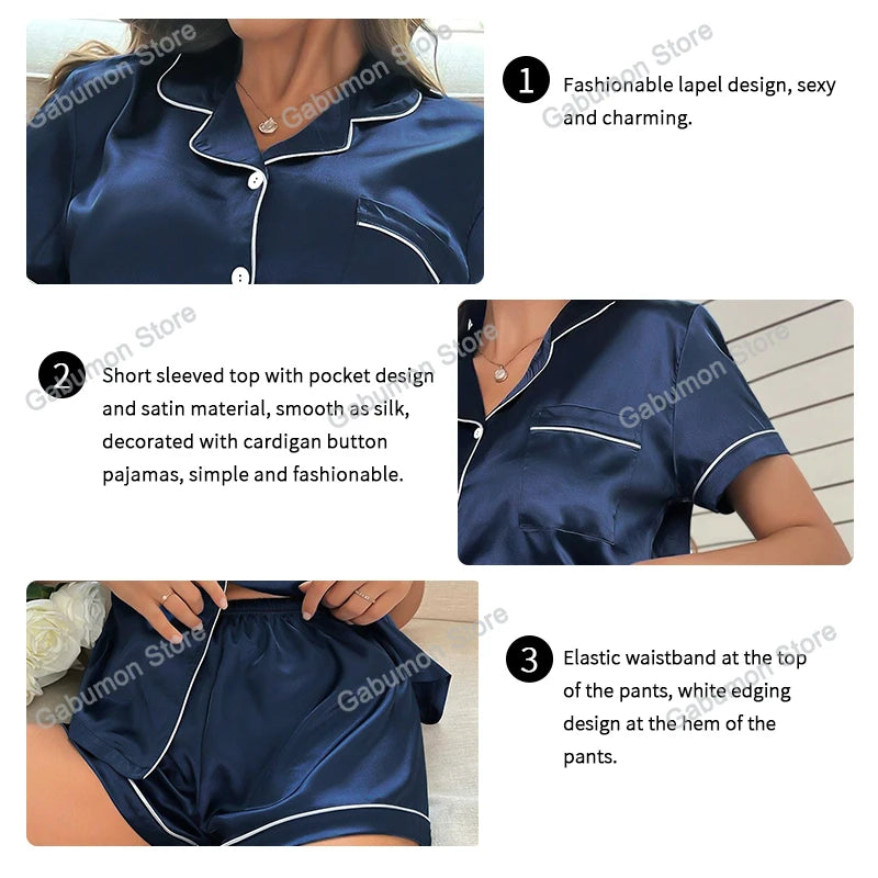 Summer Satin Women Pajama Set