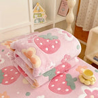 Cozy Floral Flannel Throw Blanket