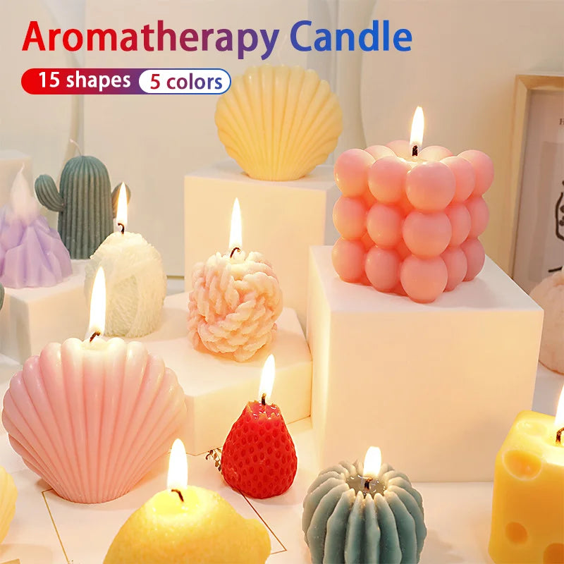 26 Shapes Smokeless Aesthetic Candle Scented Candles Decoration Christmas Handmade DIY Home Room Decor Tools Accessories