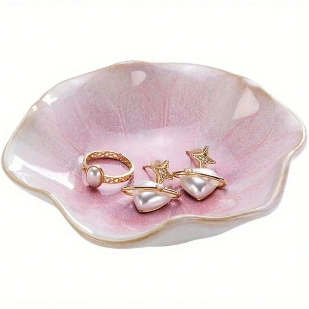Ceramic Lotus Leaf Jewelry Tray
